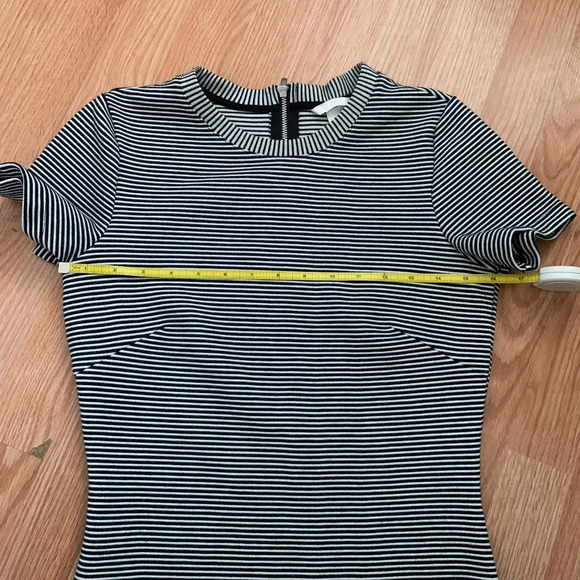 H&M Striped Short Sleeve Black & White Bodycon Mini Dress Size S - Picture 4 of 11